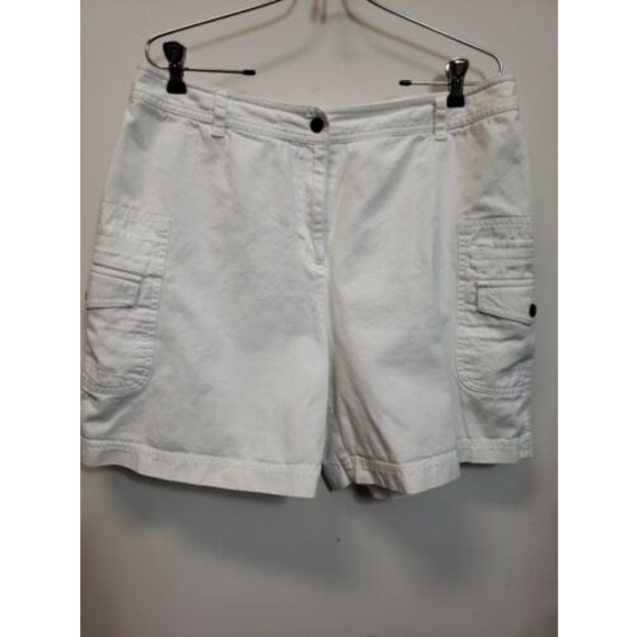 Rafaella Pants - Rafaella White Cargo Style Shorts Cotton Size 14 Pockets inseam 6in